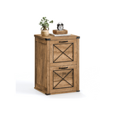 VASAGLE Two-Drawer Filing Cabinet — Honey Brown UOFC048T41