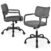 Height Adjustable Swivel Bar Stools, PVC Leather Barstool Pub Chair Counter Stool with Footrest