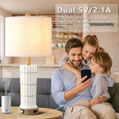 Barlett 25 in. Touch Table Lamp with Wireless Charger and USB Ports