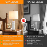 Barlett 25 in. Touch Table Lamp with Wireless Charger and USB Ports