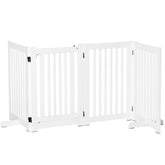 PawHut D06-046WT white four-panel pet gate — freestanding product view