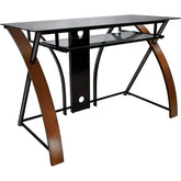 Bell'O Curved Wood Computer Desk with Keyboard Tray, 30 inch H - CD8841