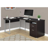 Monarch Specialties Computer Desk, Home Office, Corner, Left, Right Set-up, Storage Drawers, 80"l, L Shape, Work, Laptop, Metal, Laminate, Brown, Grey, Contemporary, Modern
