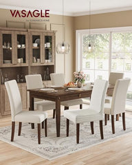 VASAGLE Dining Chairs, Parsons Chairs with Removable Fabric Cover, High Back, for Dining Room Kitchen, Set of 2, Thick Seat, 22.8 x 18.9 x 39.4 Inches, Cream White UKDC152W01