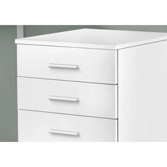 Monarch Specialties File Cabinet, Rolling Mobile, Storage Drawers, Printer Stand, Office, Work, Laminate, White, Contemporary, Modern