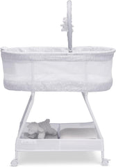 Delta Children Adjustable, fabric, Mesh, White/Grey, Bassinet