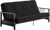 Harlow Full Metal Arm Futon with 6” Thermobonded High Density Polyester Fill Futon Mattress