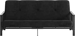 Harlow Full Metal Arm Futon with 6” Thermobonded High Density Polyester Fill Futon Mattress