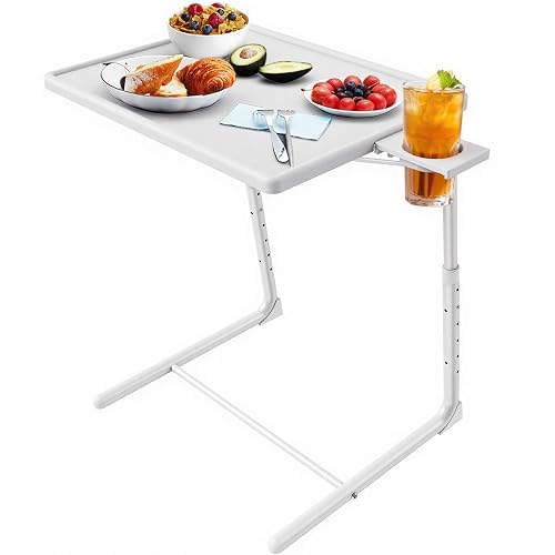 HUANUO Adjustable Folding TV Tray — White HNTT-W
