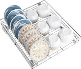SortWise Slide-Out Cabinet Organizer — Chrome, 20 in Wide — product with display dishes