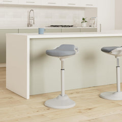 SONGMICS Standing Desk Chair, Adjustable Ergonomic Wobble Stool, 23.6-33.3 Inches Drafting Chair, Swivel Sitting Balance Stool, Fabric Upholstery, Anti-Slip Bottom Pad, Dove Gray UOSC002G01