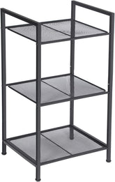 SONGMICS 3-Tier Storage Rack, Bathroom Shelf, Extendable Plant Stand with Adjustable Shelf, for Bathroom, Living Room, Balcony, Kitchen, Black UBSC33BK