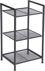 SONGMICS 3-Tier Storage Rack, Bathroom Shelf, Extendable Plant Stand with Adjustable Shelf, for Bathroom, Living Room, Balcony, Kitchen, Black UBSC33BK