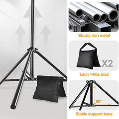 EMART Photo Backdrop Stand kit, 8.5 x 10 ft Back Drop Adjustable Frame for Photography, Photoshoot Banner Background Support Holder for Parties Dectoration