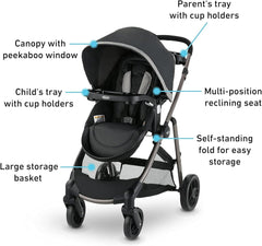 Graco Modes Element Travel System, Includes Baby Stroller with Reversible Seat, Extra Storage, Child Tray and SnugRide 35 Lite LX Infant Car Seat, Redmond