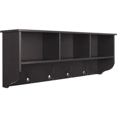 Homfa Hanging Entryway Shelf, 38.6’’ Wall Mounted Storage Cabinets Coat Rack with 4 Dual Hooks for Hallway, Bathroom, Living Room