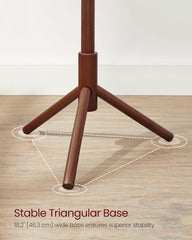 VASAGLE Solid Wood Coat Rack, Free Standing Tree-Shaped Coat Rack with 8 Hooks, 3 Height Options, for Clothes, Hats, Bags, Living Room, Bedroom, Home Office, Caramel Brown URCR04WN