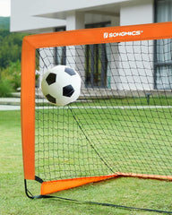 SONGMICS Kids Soccer Goals for Backyard, 4x3 ft Portable Soccer Nets Training Equipment, Toddler Soccer Goal with Carrying Bag, for Field