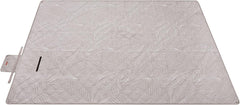 SONGMICS Picnic Blanket, 300 x 200 cm, with 4 Ground Pegs, Large Picnic Mat for Beach Park, Waterproof Layer, Machine Washable, Foldable, Leaf Pattern and Khaki GCM010B03