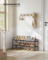 SONGMICS Expandable Two-Tier Shoe Rack - Ink Black ULMR029B01 - entryway setting