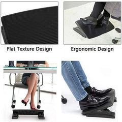 Ergonomic Footrest Under Desk, Office Foot Rest Flat Texture Design with 0 - 20 Degree Tilt Angle Adjustment