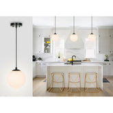 Andren Pendant Lighting 1 Light Globe Pendant Light, Modern Adjustable Kitchen Hanging Ceiling Light