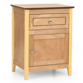 Costway Nightstand with Drawer and Cabinet - Natural HW66339NA