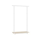 SONGMICS Clothes Rack with Shelf and Wheels - Natural Beige and Cloud White HSR151W01