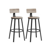 VASAGLE Bar Stools with Backrests - Greige and Black ULBC026B02