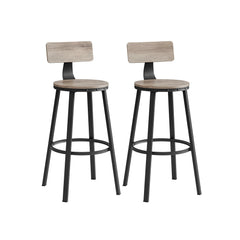 VASAGLE Bar Stools with Backrests - Greige and Black ULBC026B02