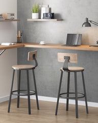 VASAGLE ULBC026B02 bar stools staged at a kitchen counter