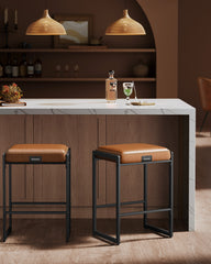 VASAGLE EKHO Counter Stools - Caramel Brown LBC086K01 - kitchen island setting