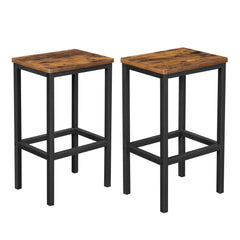 VASAGLE Counter Stools - Rustic Brown and Black LBC65X - pair of rustic brown counter stools