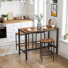 VASAGLE Counter Stools - Rustic Brown and Black LBC65X - kitchen setting