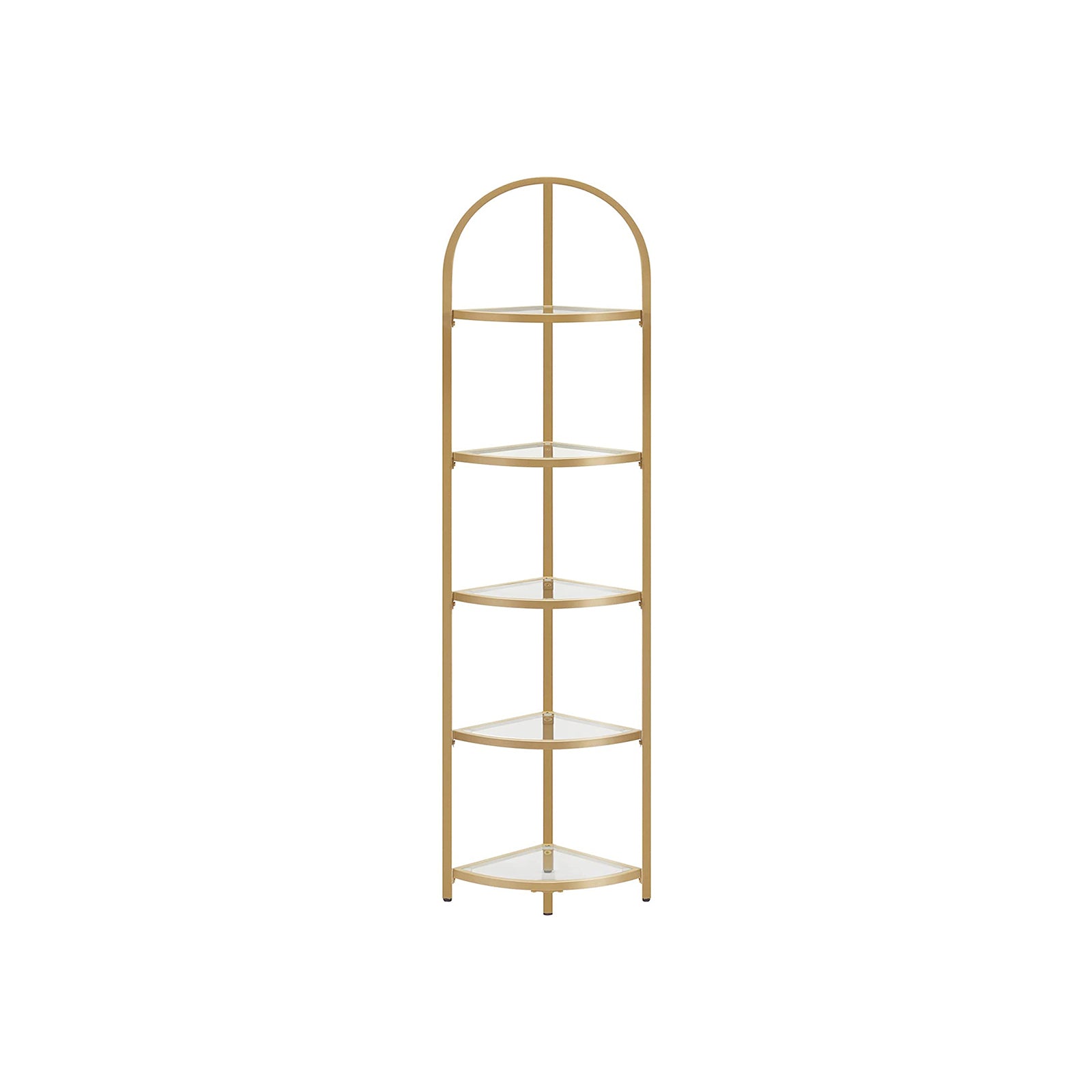VASAGLE Five-Tier Corner Bookshelf — Gold ULGT810A01