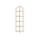VASAGLE Five-Tier Corner Bookshelf — Gold ULGT810A01