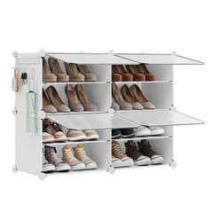SONGMICS Four-Compartment Shoe Cabinet — White LPC032W01