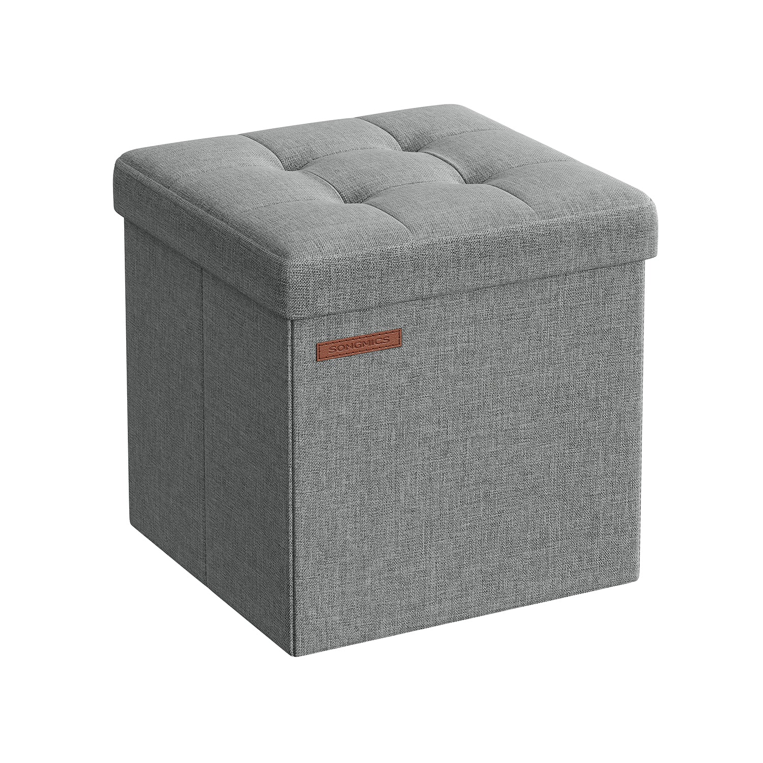 SONGMICS Folding Storage Ottoman - Light Gray LSF028G02