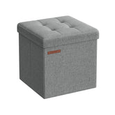 SONGMICS Folding Storage Ottoman - Light Gray LSF028G02