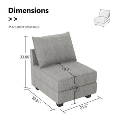 Modern Middle Seat Module For Modular Sofa Customizable Sectional Sofa