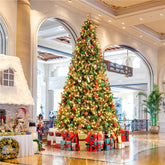 Pre-Lit Green Spruce Artificial Christmas Tree with Foldable Stand