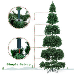 Pre-Lit Green Spruce Artificial Christmas Tree with Foldable Stand