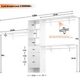 Quion 20.2 - 120 '' W Closet System with Wooden Drawers