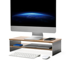 SHOPPINGALL 2-Tier Monitor Riser - Walnut SA-MS3