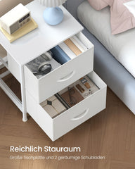 SONGMICS Two-Drawer Bedside Table — White LGS312WH01