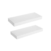 SONGMICS Floating Wall Shelves - White LWS14WT-2 - two white floating shelves