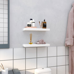 SONGMICS Floating Wall Shelves - White LWS14WT-2 - bathroom display arrangement