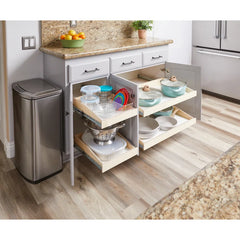 Slide-A-Shelf Custom Made-to-Fit Slide-Out Shelf with Soft Closing Full Extension Rails Wood Pull Out Cabinet Organizer