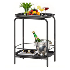 VASAGLE Two-Tier Accent Table — Ink Black ULET243B01