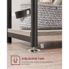 VASAGLE ULET273B02 side table showing an adjustable foot